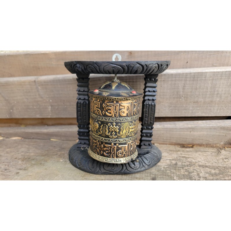 MOULIN A PRIERE SUR SOCLE 16cm