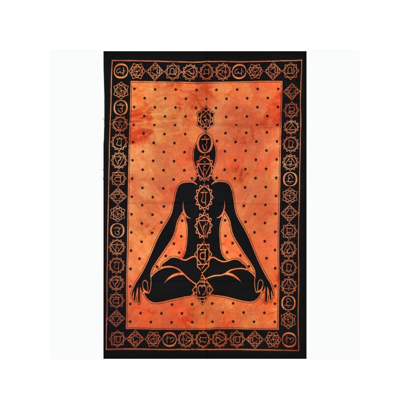 Batik coton Yogi orange110x70cm