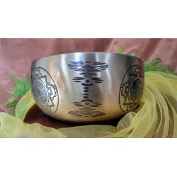 Bol Tibétain 7 métaux Lingam gravé 1052grs