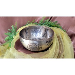Bol Tibétain 7 métaux Lingam gravé 1052grs