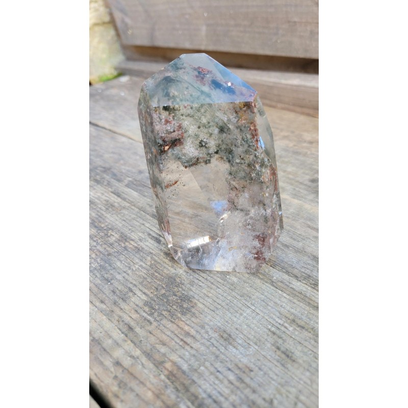 Pointe en Lodolite ou Quartz Chamane (Fantôme) 10cm 380grs