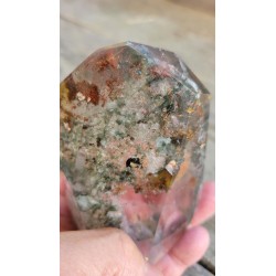 Pointe en Lodolite ou Quartz Chamane (Fantôme) 10cm 380grs