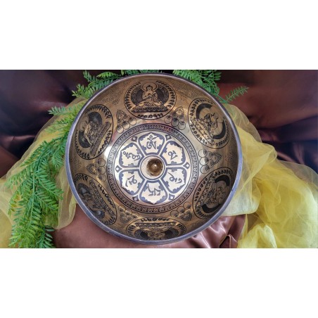 Bol Tibétain 7 métaux 1470grs Lingam gravé