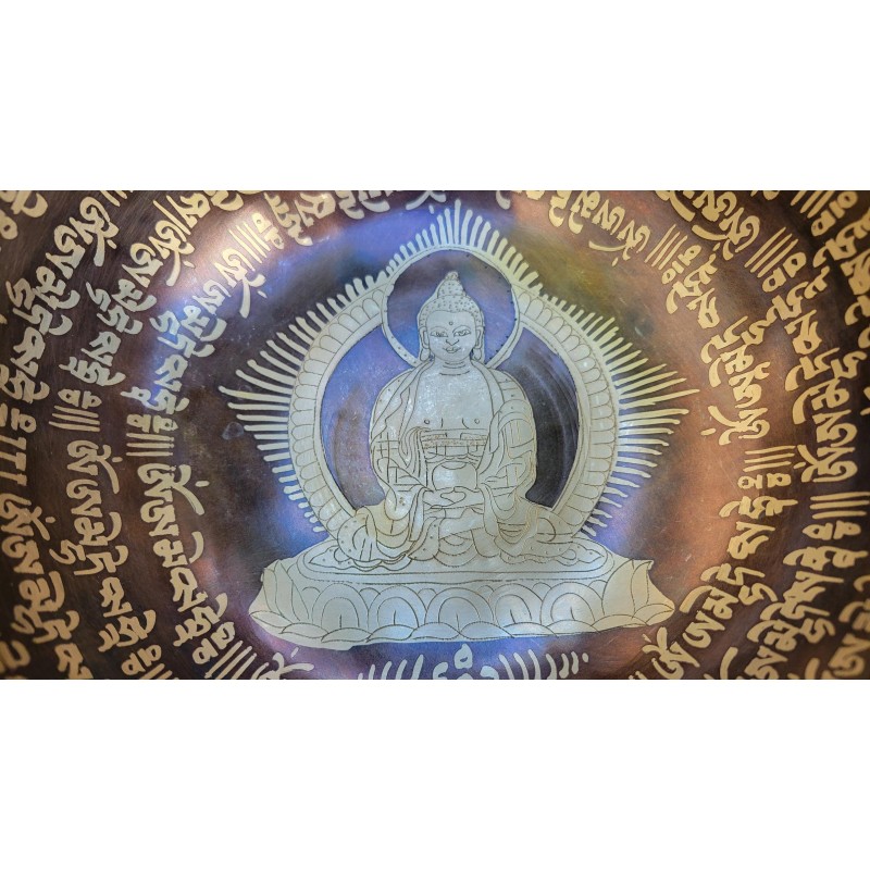 Bol chantant Tibétain 7 métaux 764grs Shakyamuni