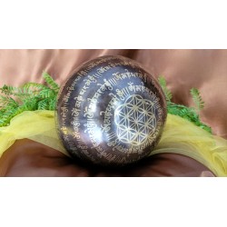 Bol chantant Tibétain 7 métaux 8120grs gravé Tara verte