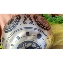 Bol chantant Tibétain 7 métaux 1173grs Lingam gravé
