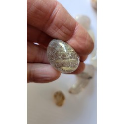 Lot de 9 galets Quartz rutile doré 140grs