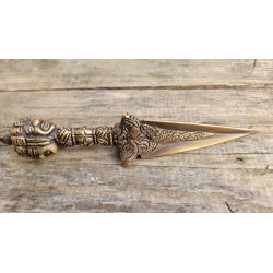 Dague Phurba Vajrakila en laiton 22cm 490grs