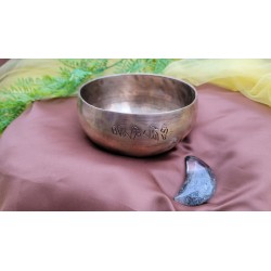 Bol Tibétain chantant 7 métaux 350grs Full Moon + Pierre chamane