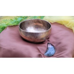 Bol Tibétain chantant 7 métaux 350grs Full Moon + Pierre chamane