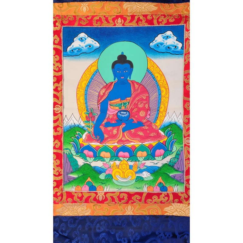 Thangka Bouddha medecine Tangka 83x49cm