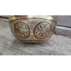 Bol Tibétain 7 métaux 1510grs Lingam gravé
