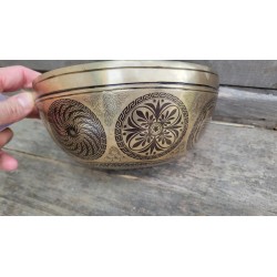 Bol Tibétain 7 métaux 1510grs Lingam gravé