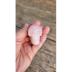 Crâne en Quartz rose 49mm