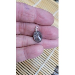 Pendentif goutte en Lodolite ou Quartz jardin
