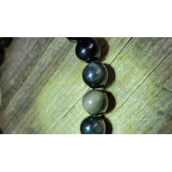Bracelet protection 3 Obsidienne noire 8.5mm mixte