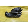 Crâne de Dragon en Obsidienne noire 14.1cm