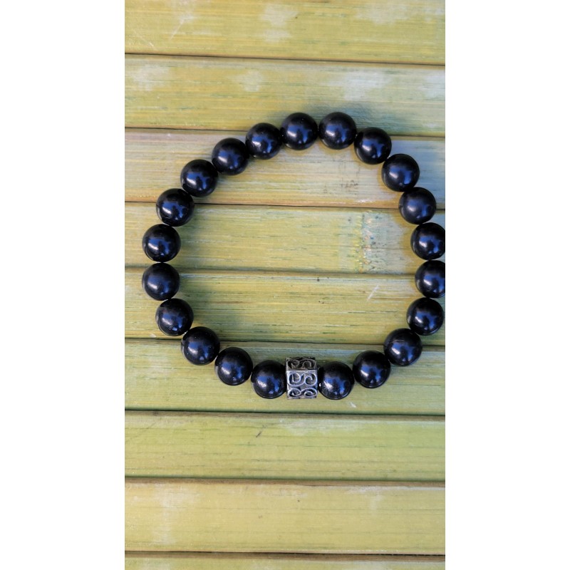 Bracelet en Shungite noire 8mm Femme