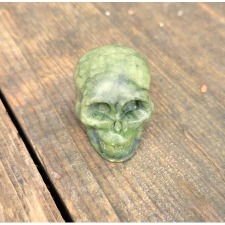 Crâne en Jaspe vert 53mm
