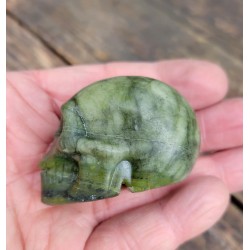 Crâne en Jaspe vert 53mm
