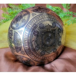 Bol tibétain gravé Métatron 595grs