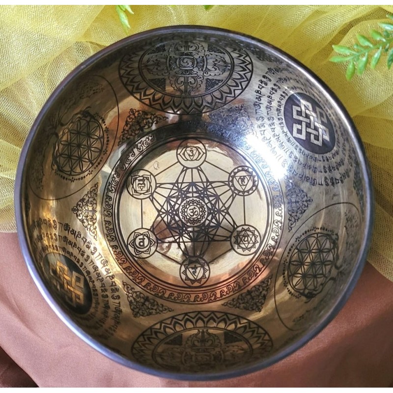 Bol tibétain gravé Métatron 595grs