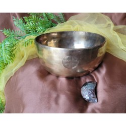 Pack Bol Tibétain 7 métaux 700grs Full Moon Rose + pierre chamane