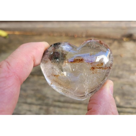 Coeur en Lodolite ou Quartz Chaman (Garden) 55mm 91grs