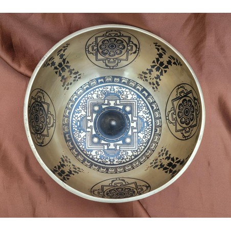 Bol chantant Tibétain 7 métaux 1160grs Lingam gravé