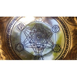 Bol Tibétain 7 métaux gravé 1205grs Métatron