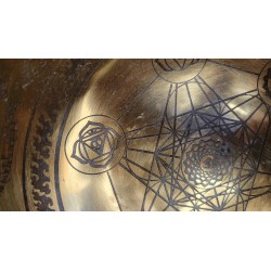Bol Tibétain 7 métaux gravé 1205grs Métatron