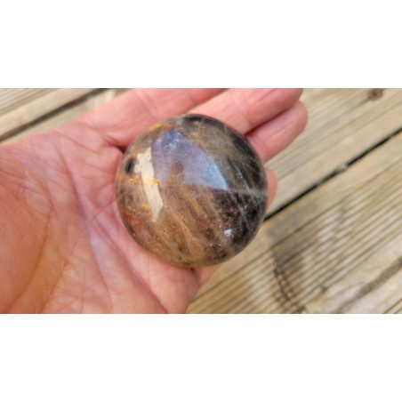 Galet en pierre de lune noire 127grs