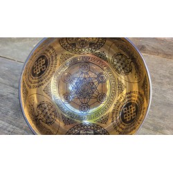 Bol Tibétain 7 métaux gravé 616grs Métatron