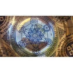 Bol Tibétain 7 métaux gravé 616grs Métatron