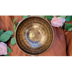 Bol chantant Tibétain 7 métaux 835grs Tara Verte