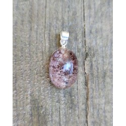Pendentif goutte en Lodolite ou Quartz jardin