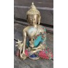 Statue de Bouddha  Médecine 19cm Turquoise Corail
