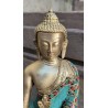 Statue de Bouddha  Médecine 19cm Turquoise Corail