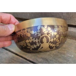 Bol chantant Tibétain 7 métaux 525grs Bouddha Médecine