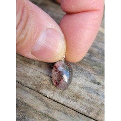 Pendentif goutte en Lodolite ou Quartz jardin