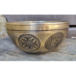 Bol Tibétain 7 métaux 1527grs Lingam gravé