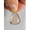 Pendentif goutte en Quartz rutile doré
