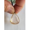 Pendentif goutte en Quartz rutile doré