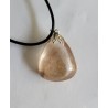 Pendentif goutte en Quartz rutile doré