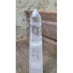 Pointe obelisque polie Cristal de Roche 335grs 20.3cm