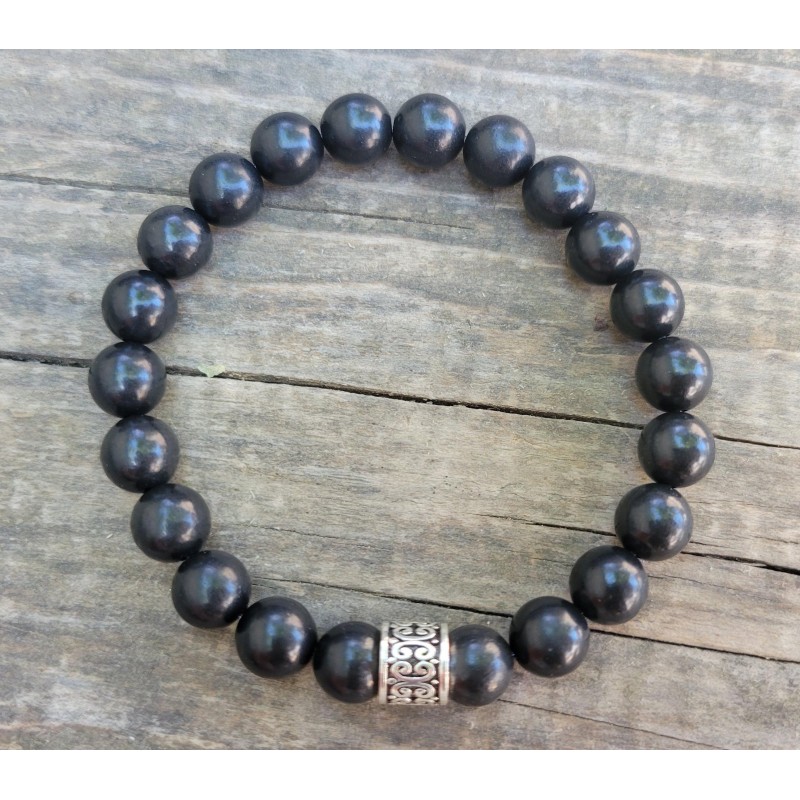 Bracelet en Shungite noire 8mm Femme