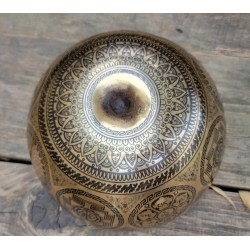 Bol Tibétain 7 métaux 1495grs Lingam gravé