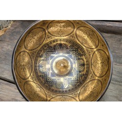 Bol Tibétain 7 métaux 1495grs Lingam gravé