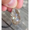 Pendentif goutte en Quartz rutile doré