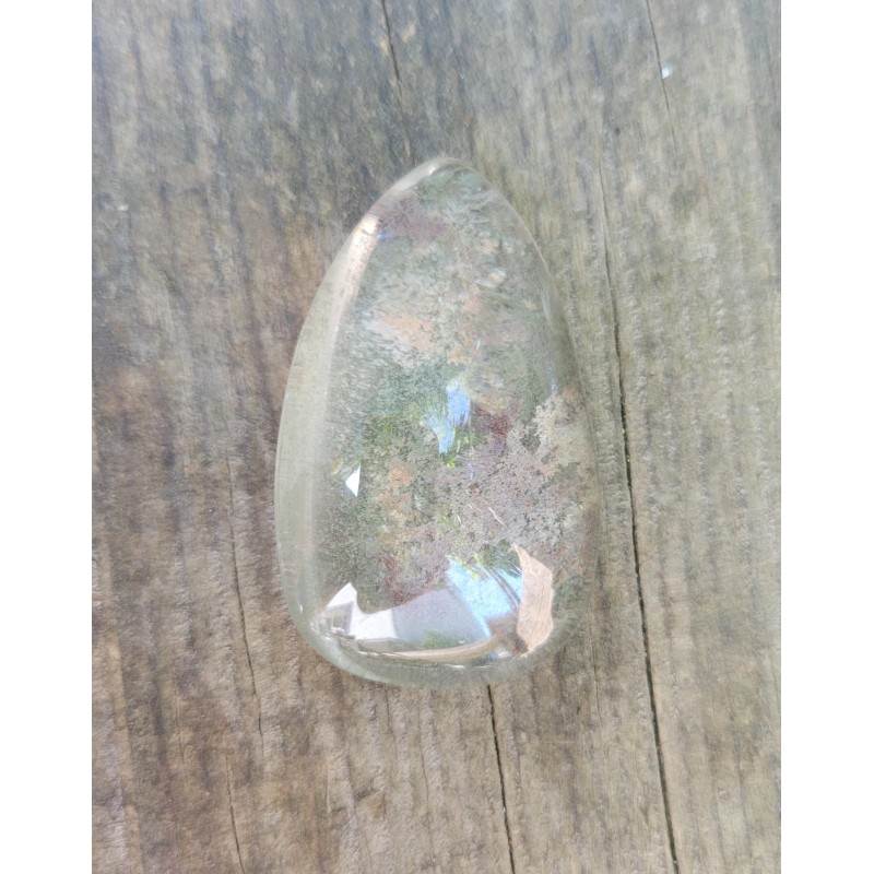 Pendentif goutte en Lodolite ou Quartz jardin